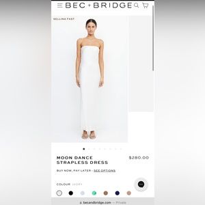 Ivory Strapless Satin Dress